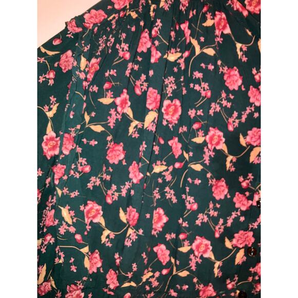 Free People Flower Fields Floral Button Front Ruffle Mini Dress Size Small - Picture 3 of 11